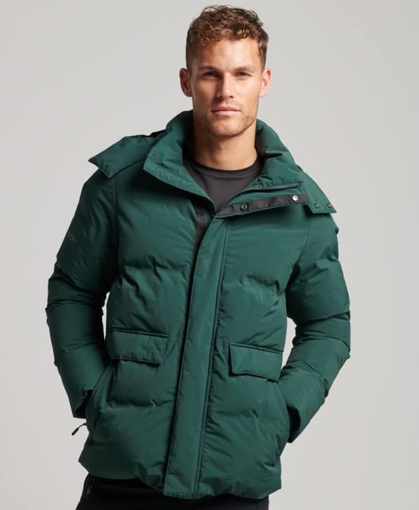 Superdry Hommes doudoune courte à coupe carrée D64Z5381 vêtements vert