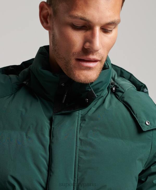 Superdry Hommes doudoune courte à coupe carrée D64Z5381 vêtements vert
