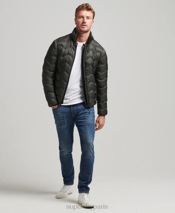 Superdry Hommes doudoune courte légère matelassée D64Z4499 vêtements vert