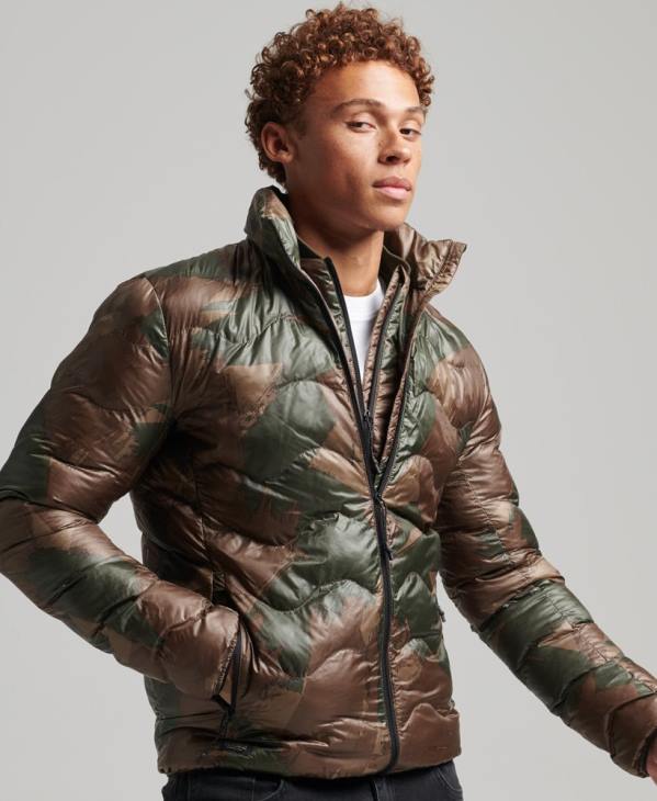 Superdry Hommes doudoune courte légère matelassée D64Z4574 vêtements vert
