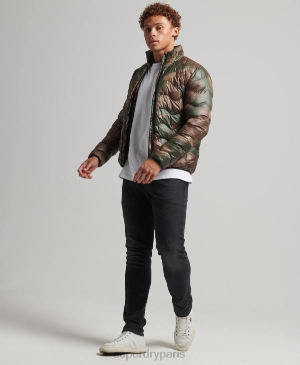 Superdry Hommes doudoune courte légère matelassée D64Z4574 vêtements vert