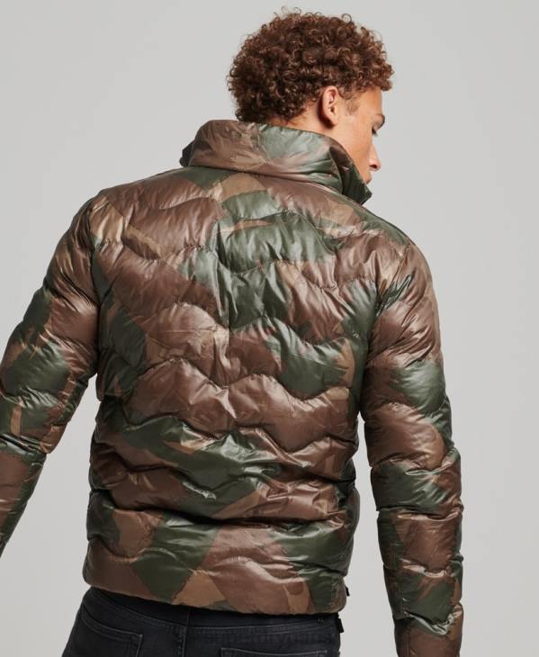 Superdry Hommes doudoune courte légère matelassée D64Z4574 vêtements vert