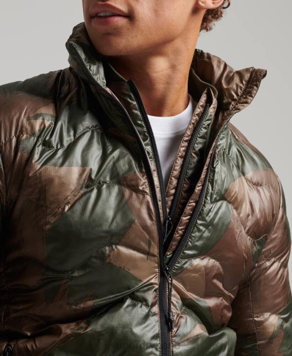 Superdry Hommes doudoune courte légère matelassée D64Z4574 vêtements vert