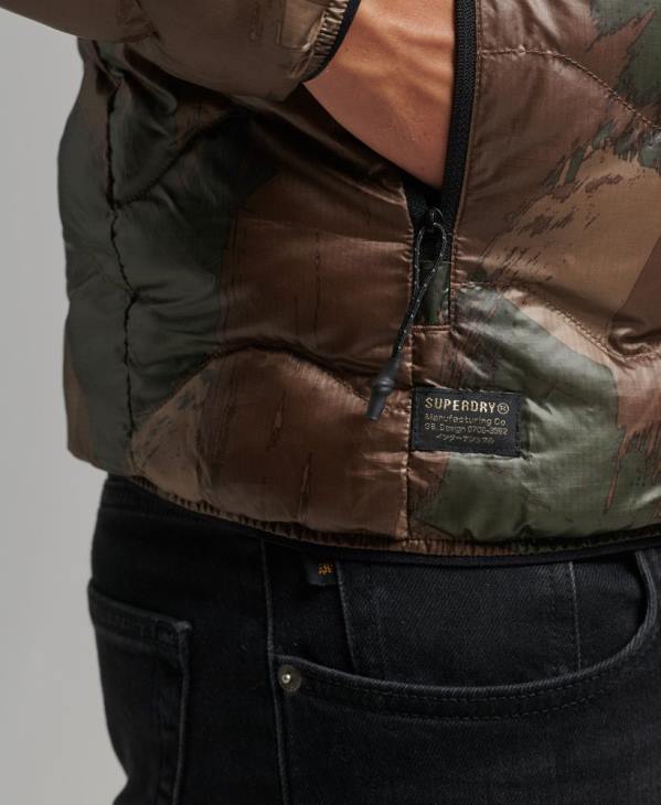Superdry Hommes doudoune courte légère matelassée D64Z4574 vêtements vert