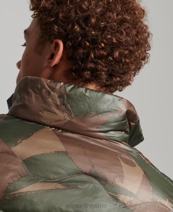 Superdry Hommes doudoune courte légère matelassée D64Z4574 vêtements vert