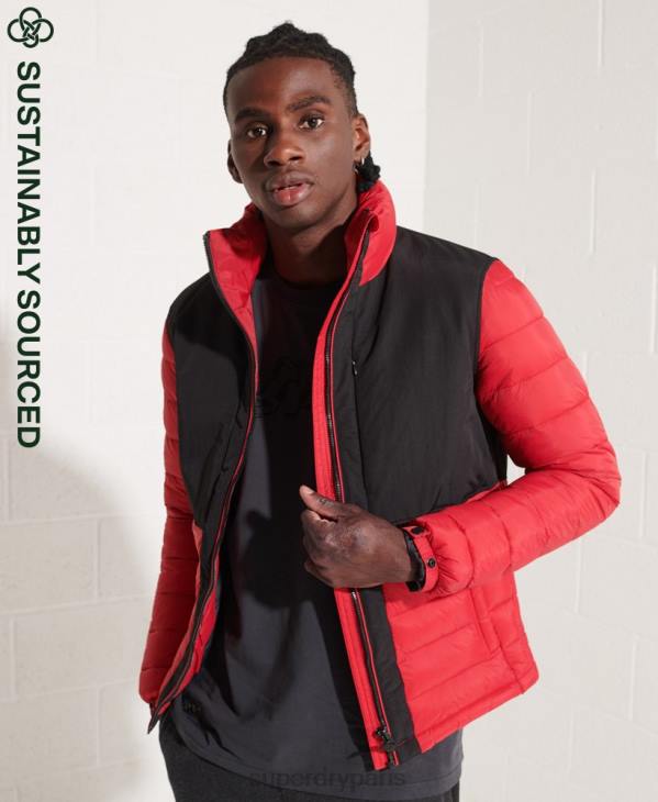 Superdry Hommes doudoune d'expédition sans capuche D64Z4570 vêtements rouge