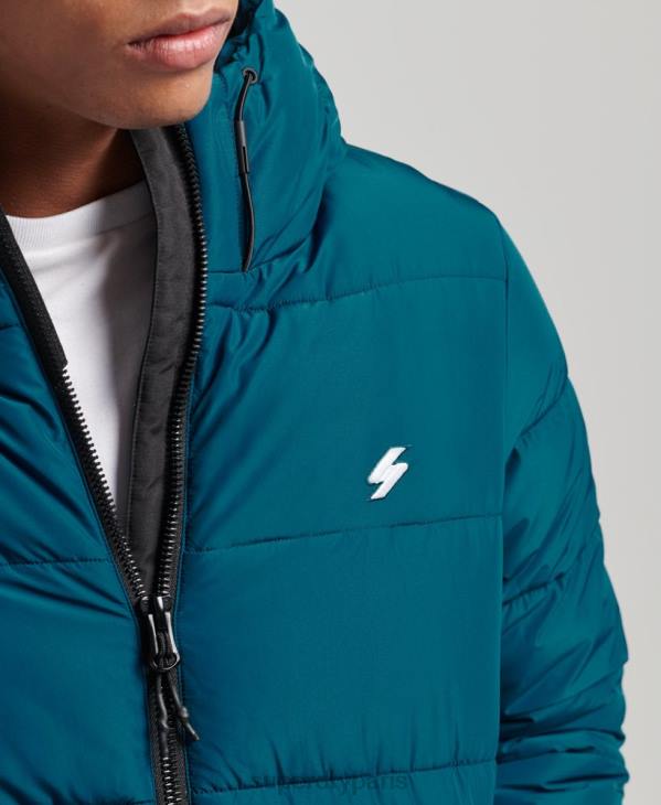 Superdry Hommes doudoune de sport à capuche D64Z1018 vêtements bleu