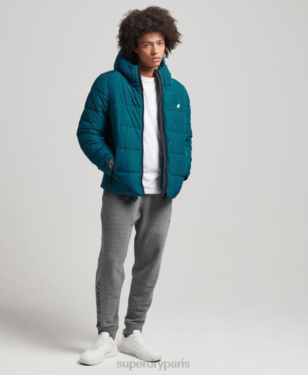 Superdry Hommes doudoune de sport à capuche D64Z1018 vêtements bleu