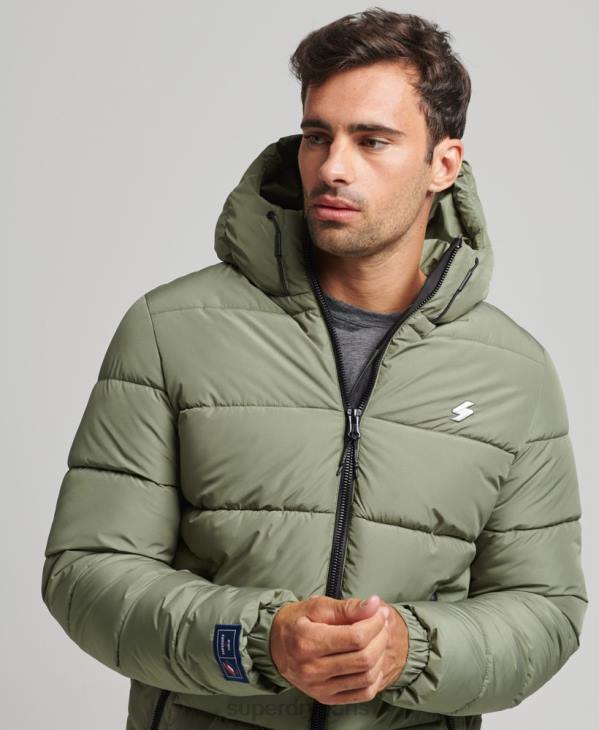 Superdry Hommes doudoune de sport à capuche D64Z1019 vêtements vert