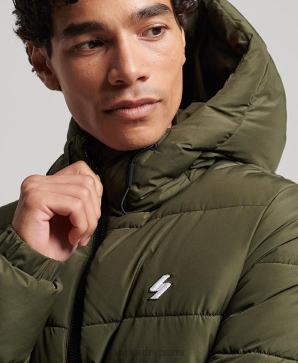 Superdry Hommes doudoune de sport à capuche D64Z1020 vêtements kaki