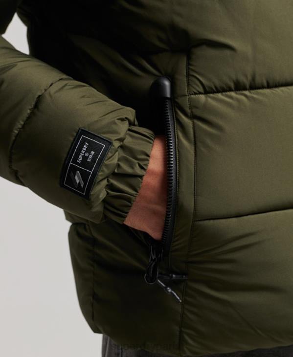 Superdry Hommes doudoune de sport à capuche D64Z1020 vêtements kaki