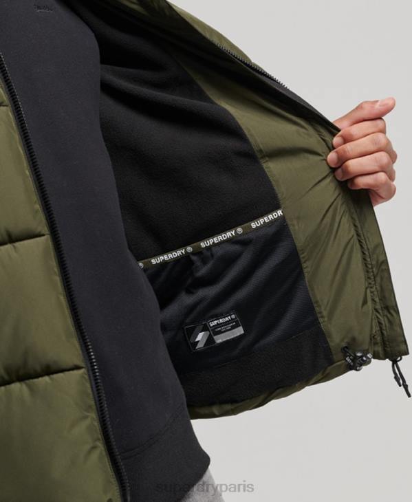 Superdry Hommes doudoune de sport à capuche D64Z1020 vêtements kaki