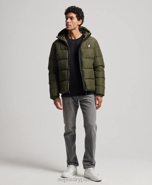 Superdry Hommes doudoune de sport à capuche D64Z1020 vêtements kaki