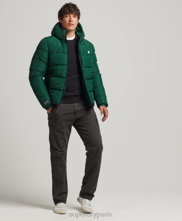 Superdry Hommes doudoune de sport à capuche D64Z1021 vêtements vert