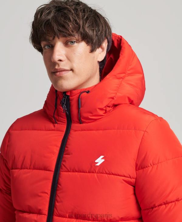 Superdry Hommes doudoune de sport à capuche D64Z1031 vêtements rouge