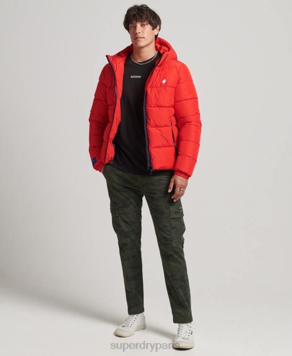 Superdry Hommes doudoune de sport à capuche D64Z1031 vêtements rouge