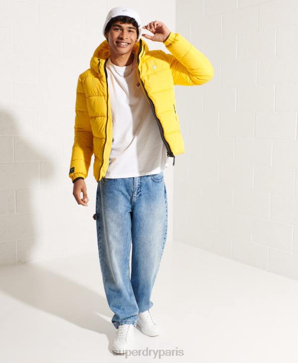 Superdry Hommes doudoune de sport à capuche D64Z1047 vêtements jaune