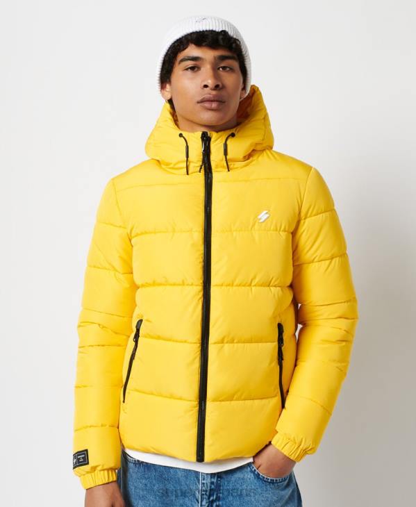 Superdry Hommes doudoune de sport à capuche D64Z1047 vêtements jaune
