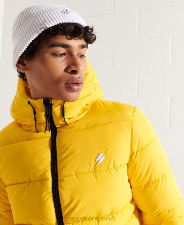 Superdry Hommes doudoune de sport à capuche D64Z1047 vêtements jaune