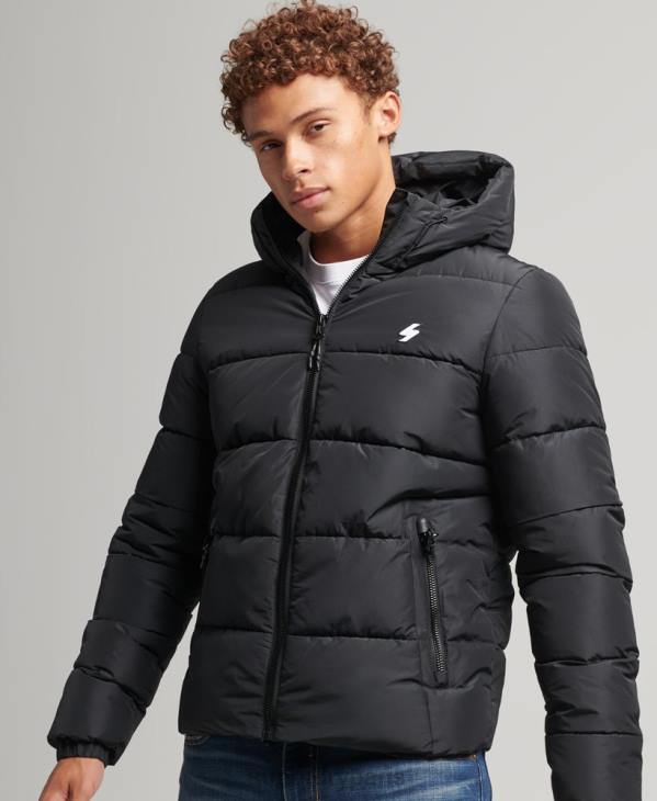 Superdry Hommes doudoune de sport à capuche D64Z1051 vêtements noir