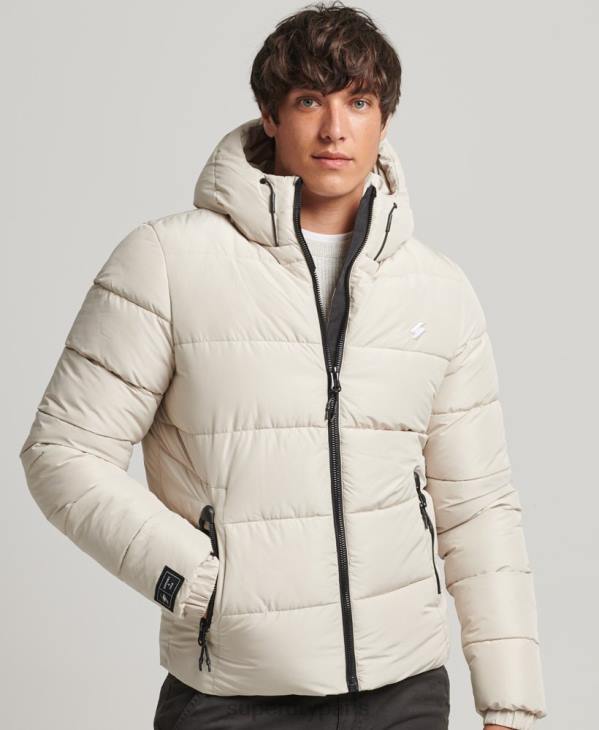 Superdry Hommes doudoune de sport à capuche D64Z1071 vêtements beige
