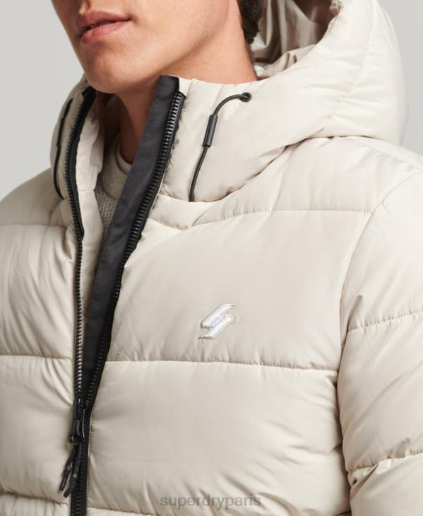 Superdry Hommes doudoune de sport à capuche D64Z1071 vêtements beige