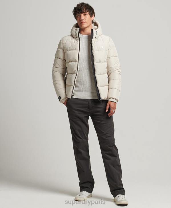 Superdry Hommes doudoune de sport à capuche D64Z1071 vêtements beige