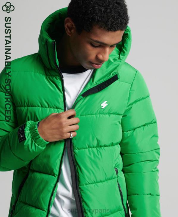 Superdry Hommes doudoune de sport à capuche D64Z1090 vêtements vert
