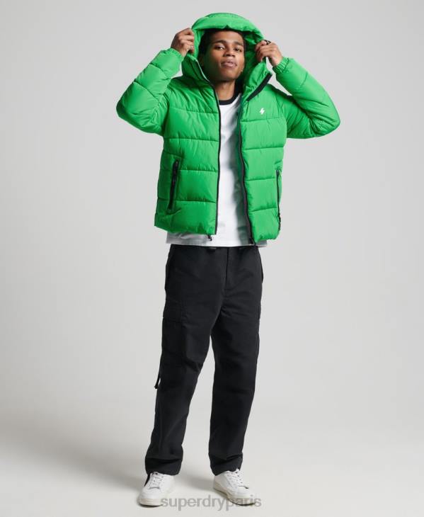 Superdry Hommes doudoune de sport à capuche D64Z1090 vêtements vert