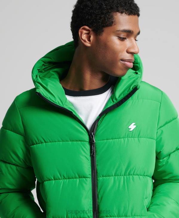 Superdry Hommes doudoune de sport à capuche D64Z1090 vêtements vert
