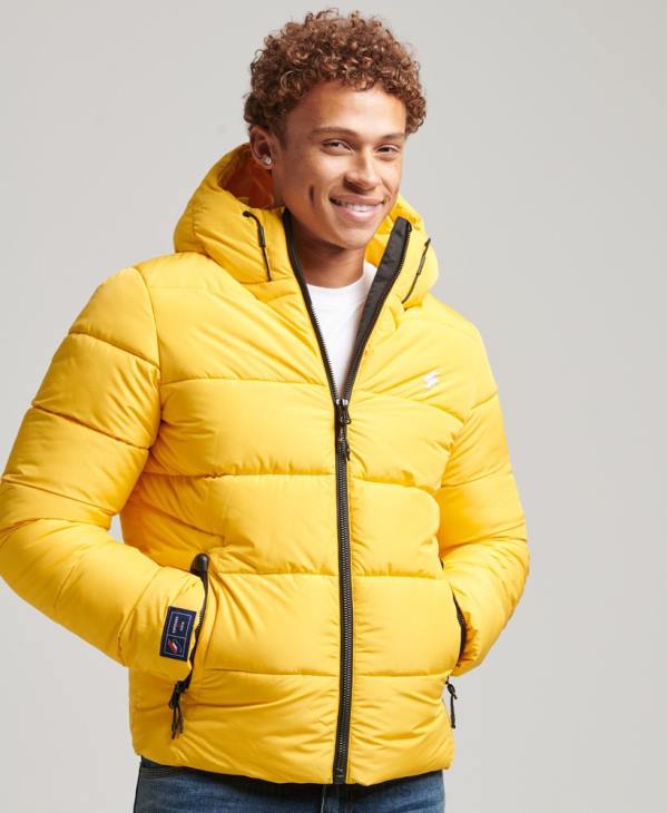 Superdry Hommes doudoune de sport à capuche D64Z960 vêtements jaune