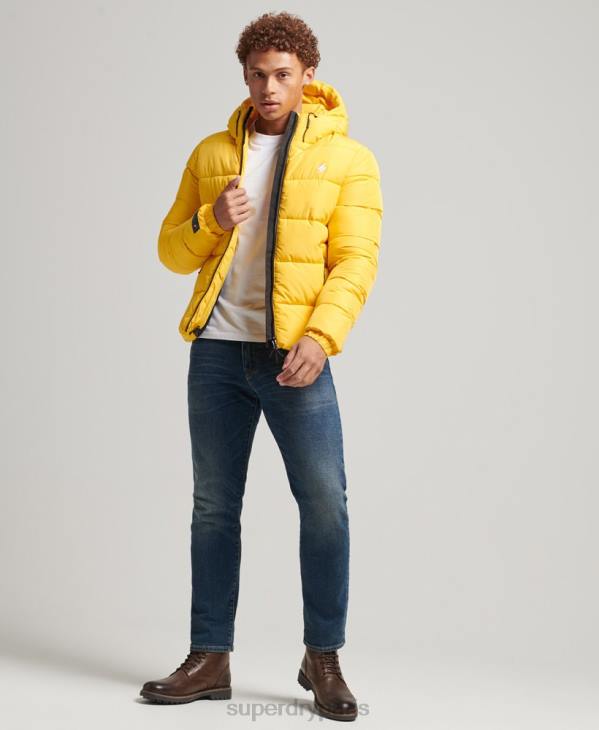 Superdry Hommes doudoune de sport à capuche D64Z960 vêtements jaune
