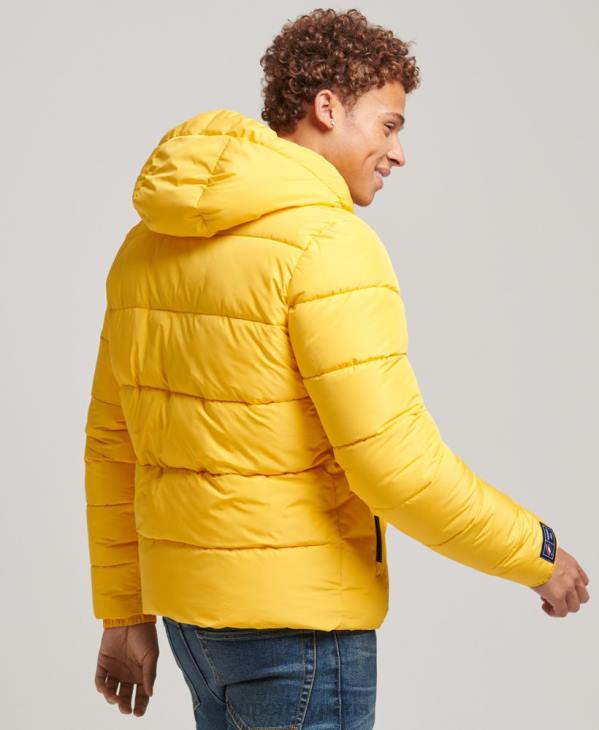 Superdry Hommes doudoune de sport à capuche D64Z960 vêtements jaune