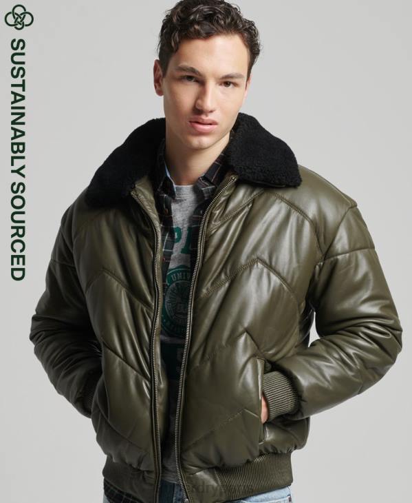 Superdry Hommes doudoune en cuir héritage D64Z4666 vêtements vert