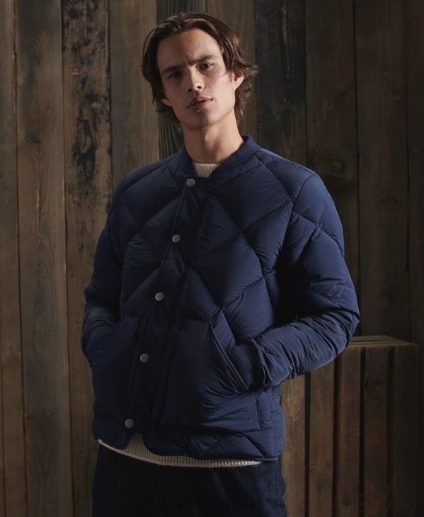 Superdry Hommes doudoune en duvet de canard sec D64Z4632 vêtements bleu
