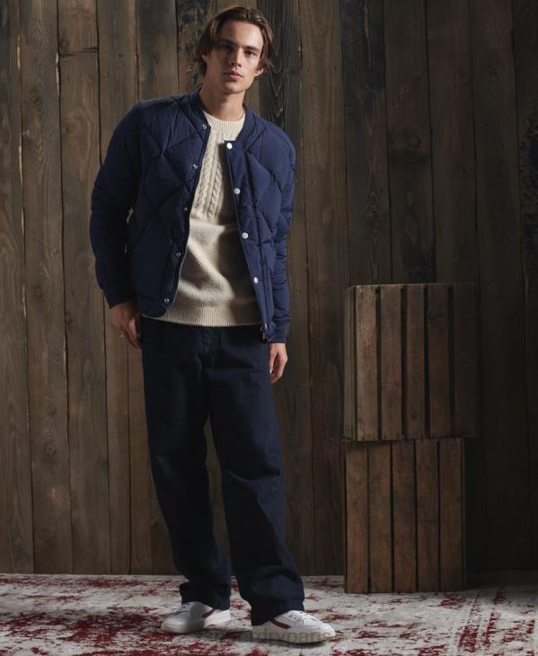 Superdry Hommes doudoune en duvet de canard sec D64Z4632 vêtements bleu