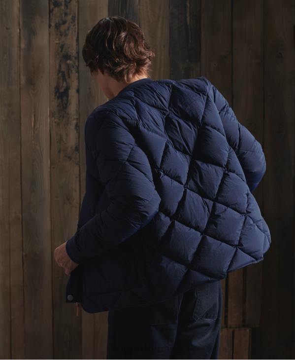 Superdry Hommes doudoune en duvet de canard sec D64Z4632 vêtements bleu