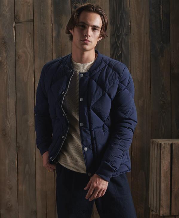 Superdry Hommes doudoune en duvet de canard sec D64Z4632 vêtements bleu