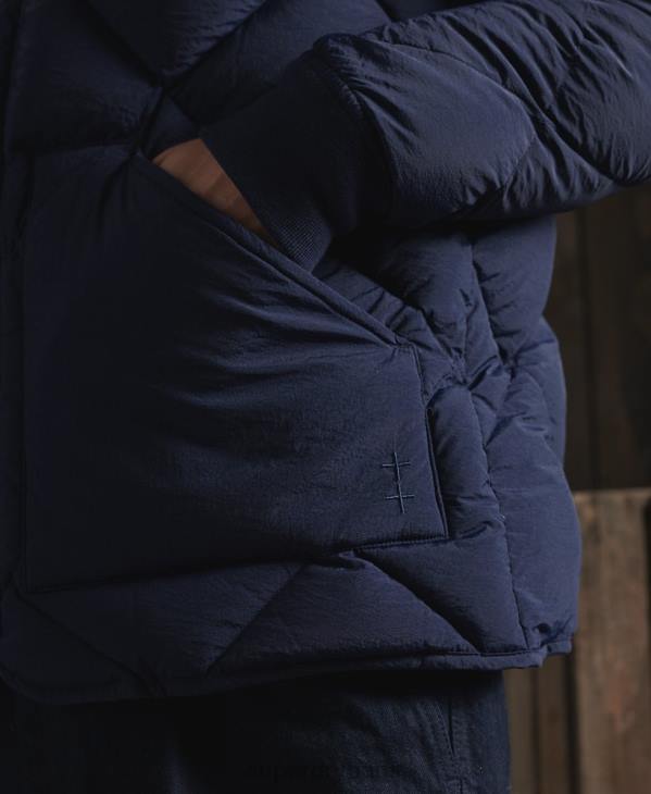 Superdry Hommes doudoune en duvet de canard sec D64Z4632 vêtements bleu