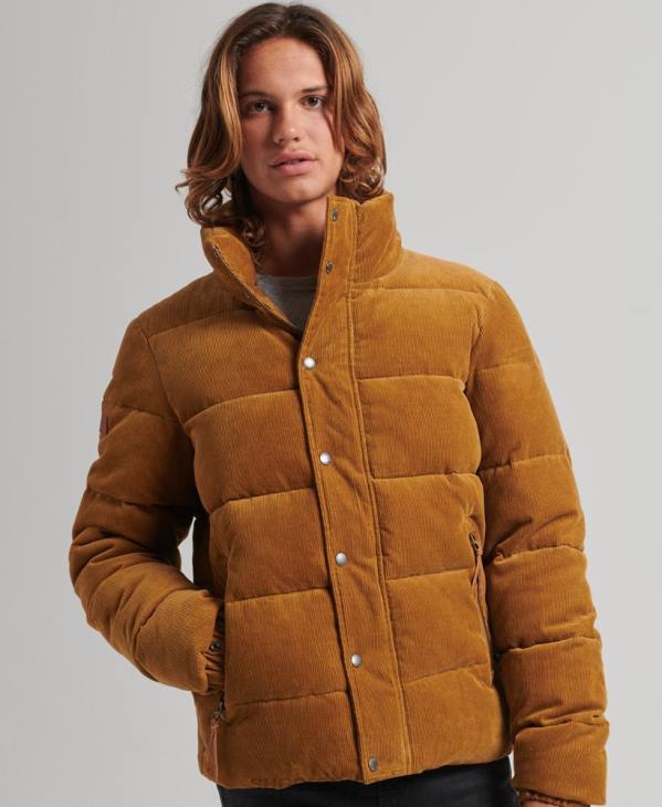 Superdry Hommes doudoune en velours côtelé rétro vintage D64Z4554 vêtements brun