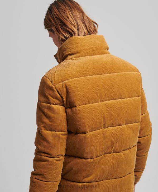 Superdry Hommes doudoune en velours côtelé rétro vintage D64Z4554 vêtements brun