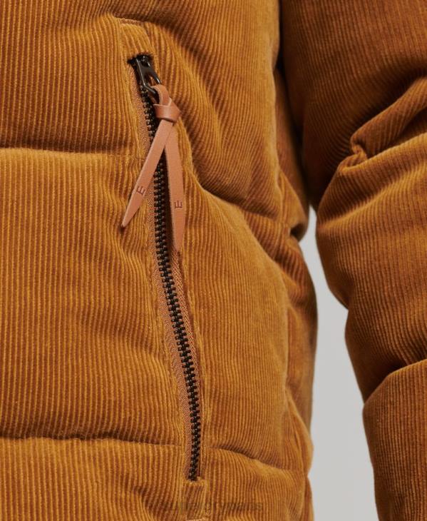 Superdry Hommes doudoune en velours côtelé rétro vintage D64Z4554 vêtements brun