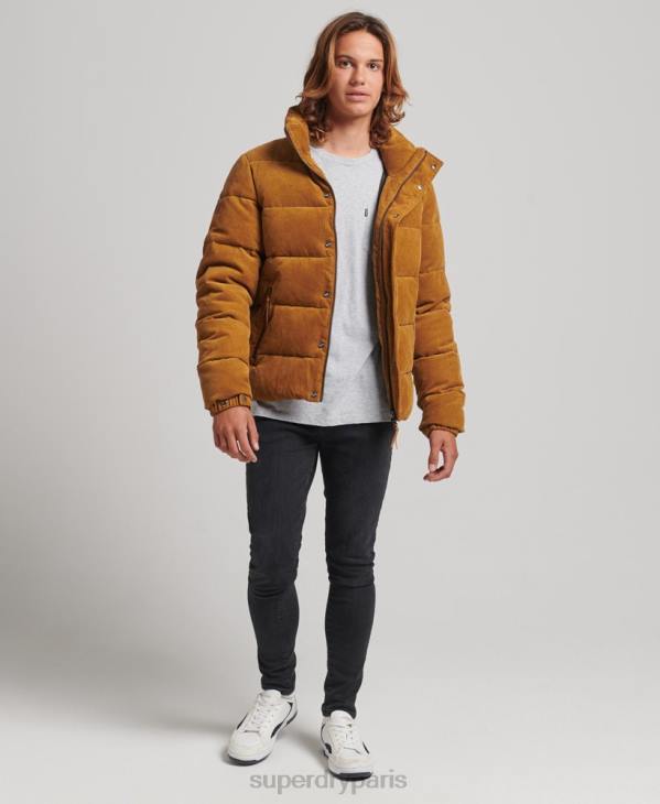 Superdry Hommes doudoune en velours côtelé rétro vintage D64Z4554 vêtements brun