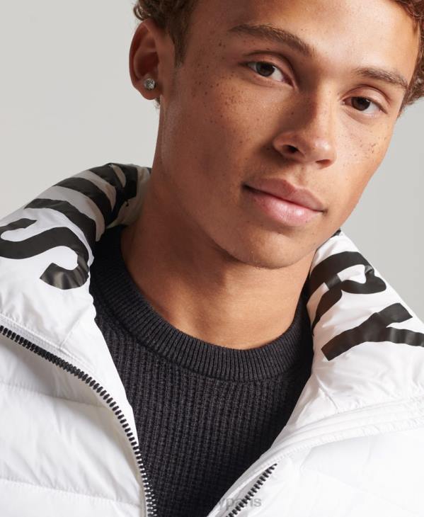 Superdry Hommes doudoune à logo classique D64Z4695 vêtements blanc