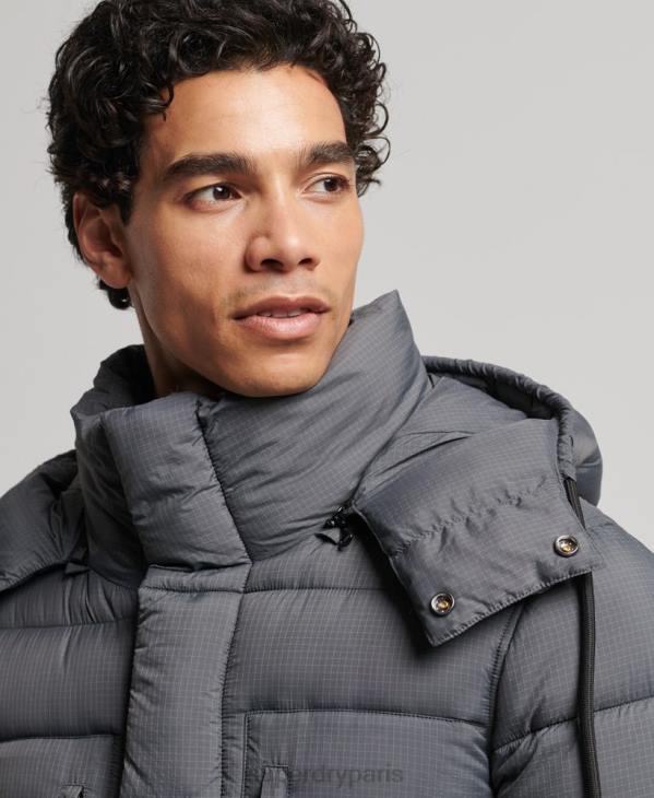 Superdry Hommes doudoune longue en ripstop D64Z1042 vêtements gris