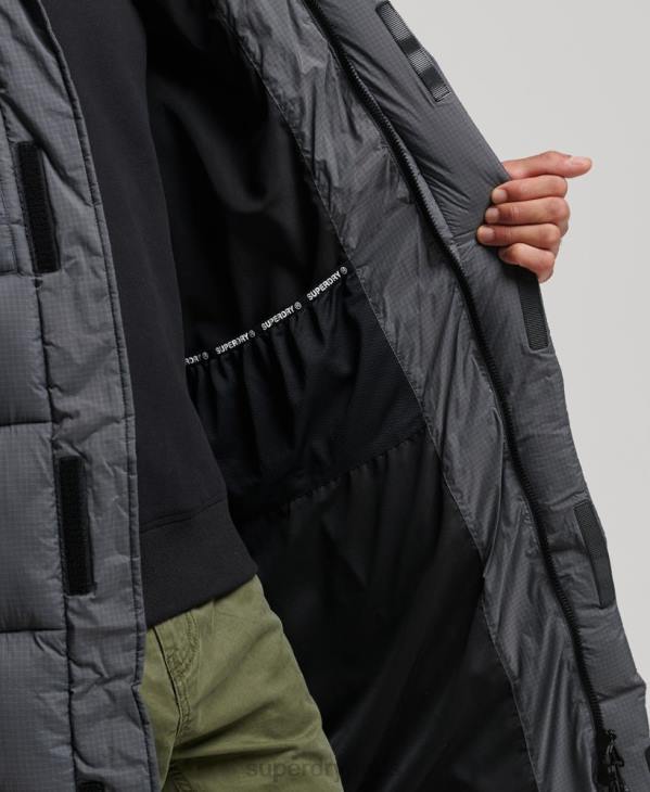 Superdry Hommes doudoune longue en ripstop D64Z1042 vêtements gris