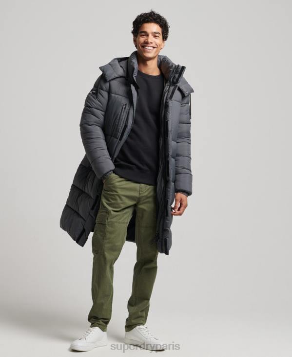 Superdry Hommes doudoune longue en ripstop D64Z1042 vêtements gris