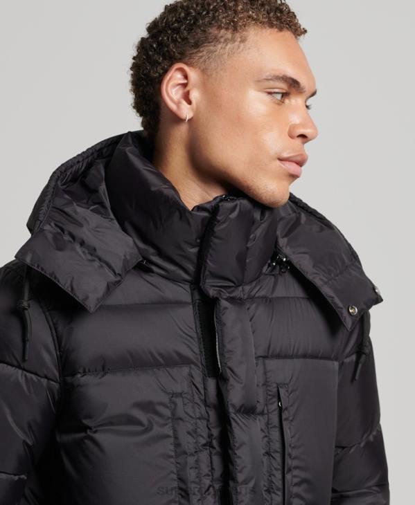Superdry Hommes doudoune longue en ripstop D64Z1076 vêtements noir