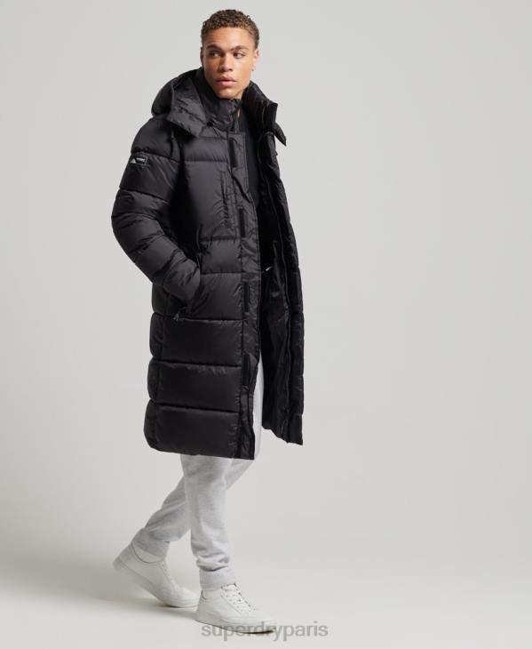 Superdry Hommes doudoune longue en ripstop D64Z1076 vêtements noir