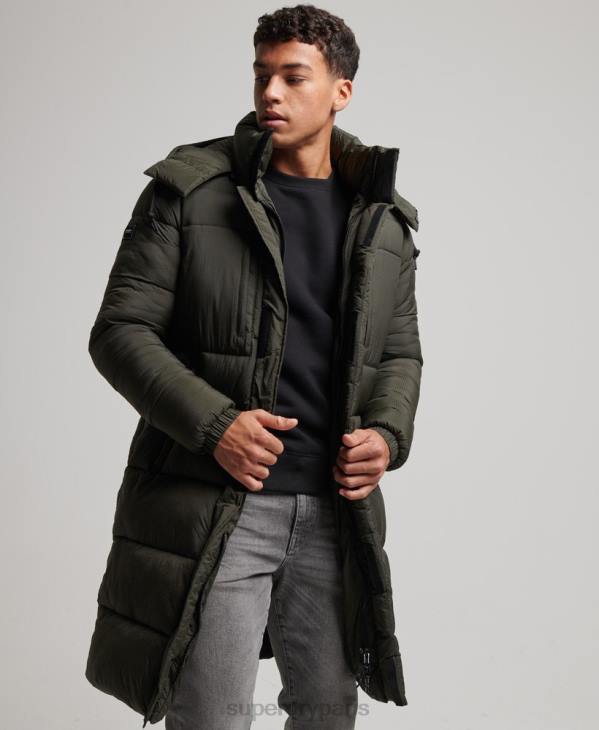 Superdry Hommes doudoune longue en ripstop D64Z1099 vêtements vert